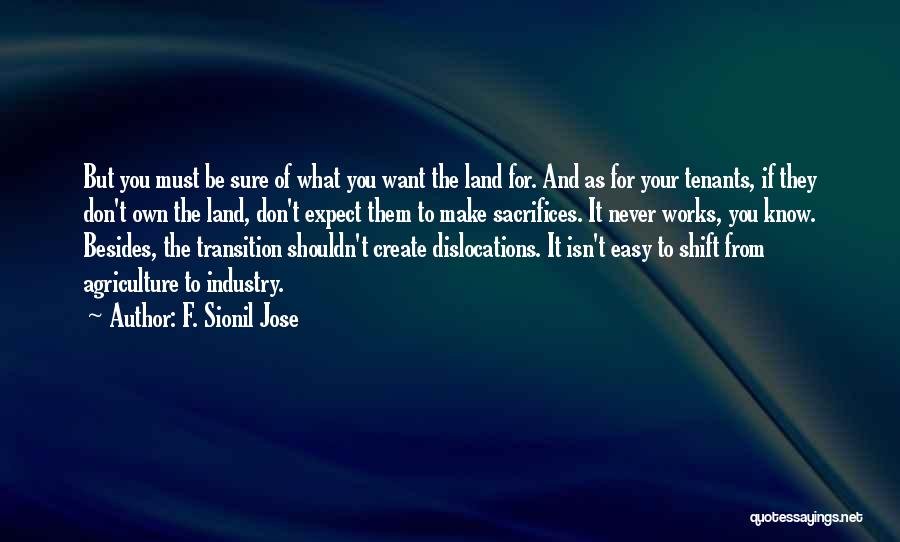 F. Sionil Jose Quotes: But You Must Be Sure Of What You Want The Land For. And As For Your Tenants, If They Don't