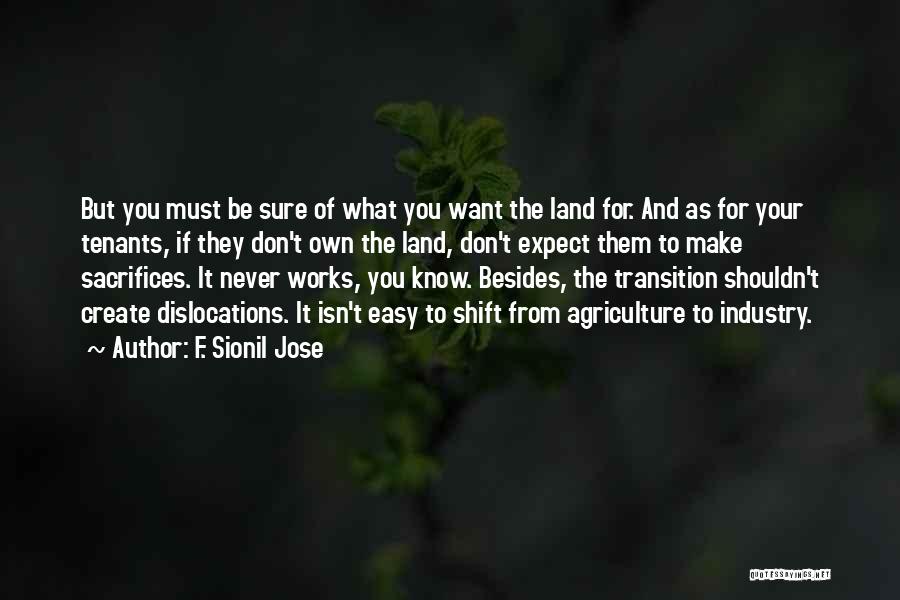 F. Sionil Jose Quotes: But You Must Be Sure Of What You Want The Land For. And As For Your Tenants, If They Don't