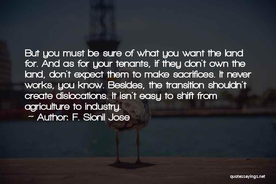 F. Sionil Jose Quotes: But You Must Be Sure Of What You Want The Land For. And As For Your Tenants, If They Don't