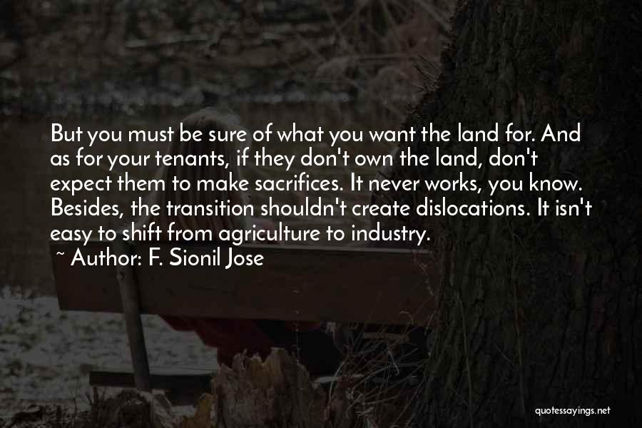 F. Sionil Jose Quotes: But You Must Be Sure Of What You Want The Land For. And As For Your Tenants, If They Don't