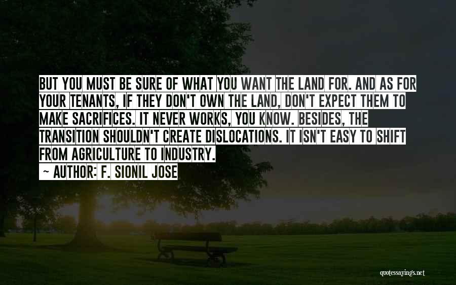 F. Sionil Jose Quotes: But You Must Be Sure Of What You Want The Land For. And As For Your Tenants, If They Don't