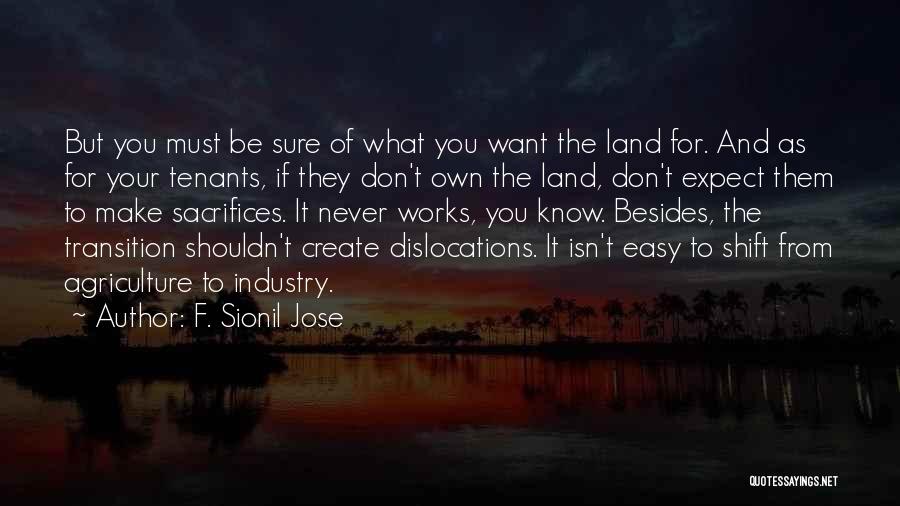 F. Sionil Jose Quotes: But You Must Be Sure Of What You Want The Land For. And As For Your Tenants, If They Don't