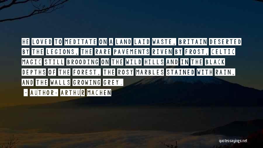 Arthur Machen Quotes: He Loved To Meditate On A Land Laid Waste, Britain Deserted By The Legions, The Rare Pavements Riven By Frost,