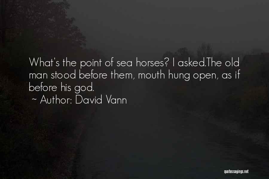 David Vann Quotes: What's The Point Of Sea Horses? I Asked.the Old Man Stood Before Them, Mouth Hung Open, As If Before His