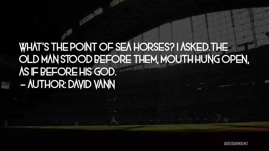 David Vann Quotes: What's The Point Of Sea Horses? I Asked.the Old Man Stood Before Them, Mouth Hung Open, As If Before His