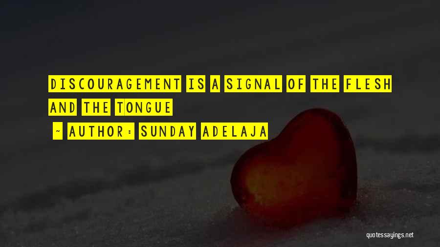 Sunday Adelaja Quotes: Discouragement Is A Signal Of The Flesh And The Tongue