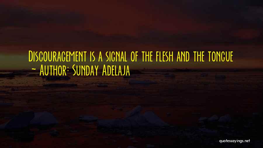 Sunday Adelaja Quotes: Discouragement Is A Signal Of The Flesh And The Tongue