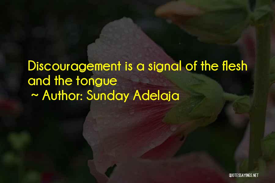 Sunday Adelaja Quotes: Discouragement Is A Signal Of The Flesh And The Tongue