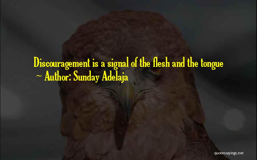 Sunday Adelaja Quotes: Discouragement Is A Signal Of The Flesh And The Tongue