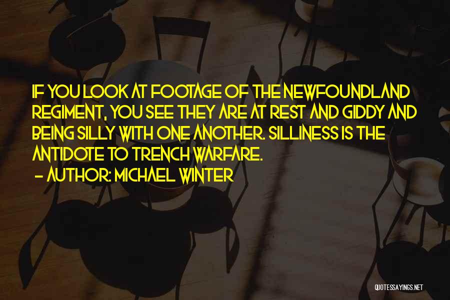 Michael Winter Quotes: If You Look At Footage Of The Newfoundland Regiment, You See They Are At Rest And Giddy And Being Silly