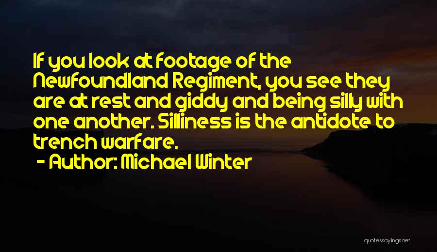 Michael Winter Quotes: If You Look At Footage Of The Newfoundland Regiment, You See They Are At Rest And Giddy And Being Silly