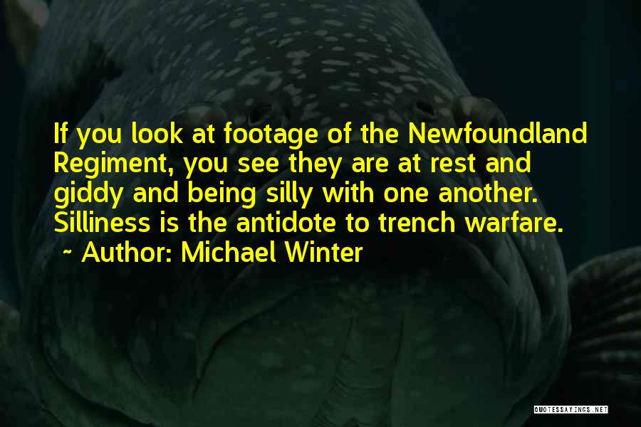 Michael Winter Quotes: If You Look At Footage Of The Newfoundland Regiment, You See They Are At Rest And Giddy And Being Silly