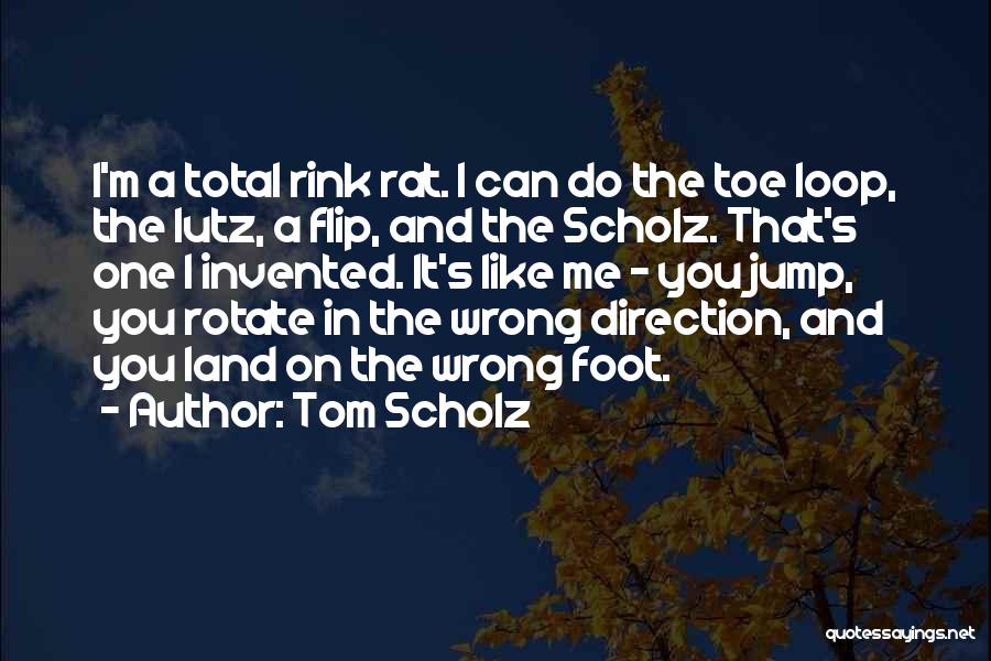 Tom Scholz Quotes: I'm A Total Rink Rat. I Can Do The Toe Loop, The Lutz, A Flip, And The Scholz. That's One