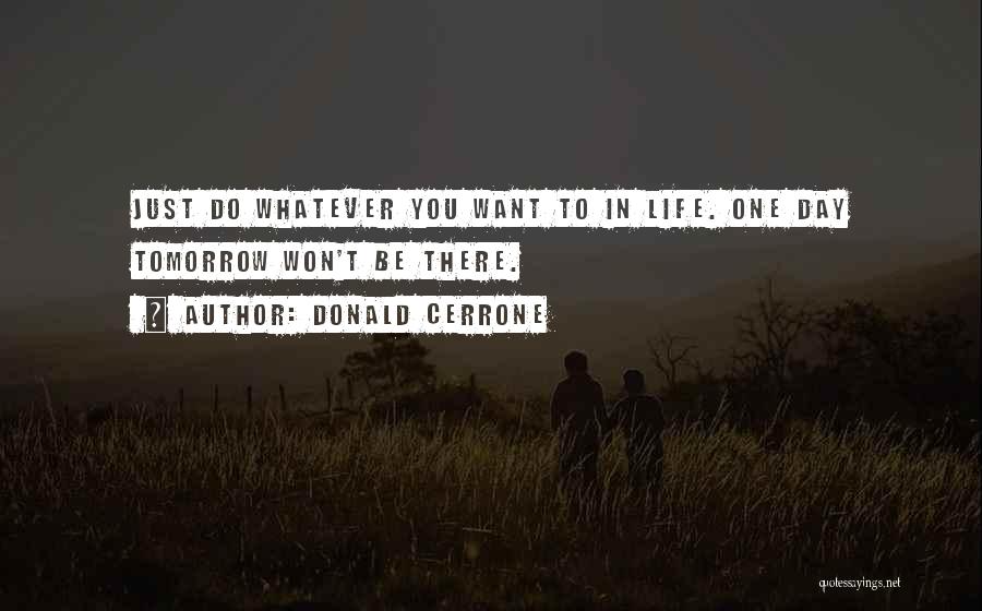 Donald Cerrone Quotes: Just Do Whatever You Want To In Life. One Day Tomorrow Won't Be There.