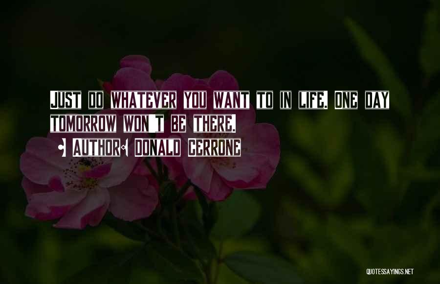 Donald Cerrone Quotes: Just Do Whatever You Want To In Life. One Day Tomorrow Won't Be There.