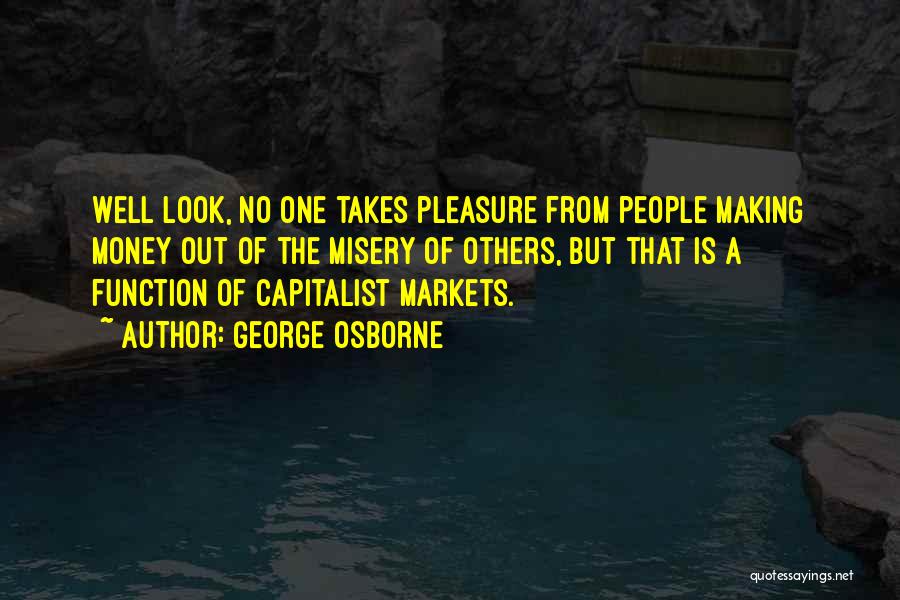 George Osborne Quotes: Well Look, No One Takes Pleasure From People Making Money Out Of The Misery Of Others, But That Is A