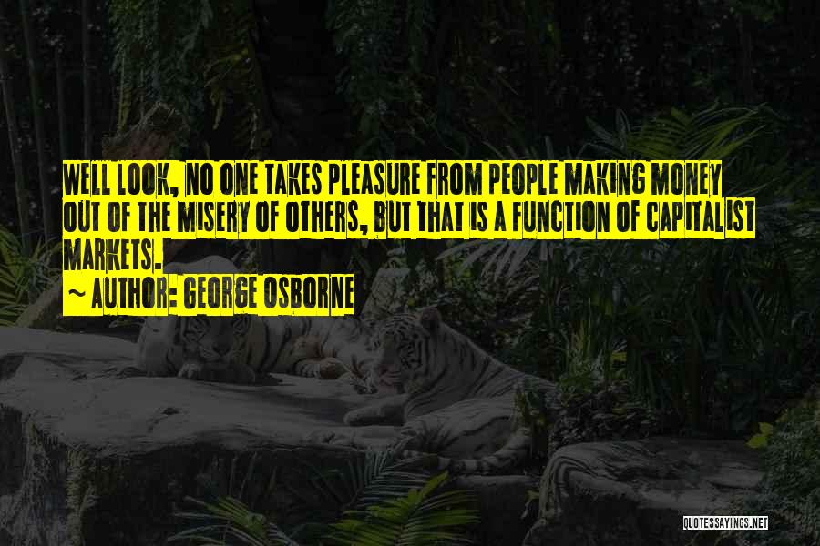 George Osborne Quotes: Well Look, No One Takes Pleasure From People Making Money Out Of The Misery Of Others, But That Is A