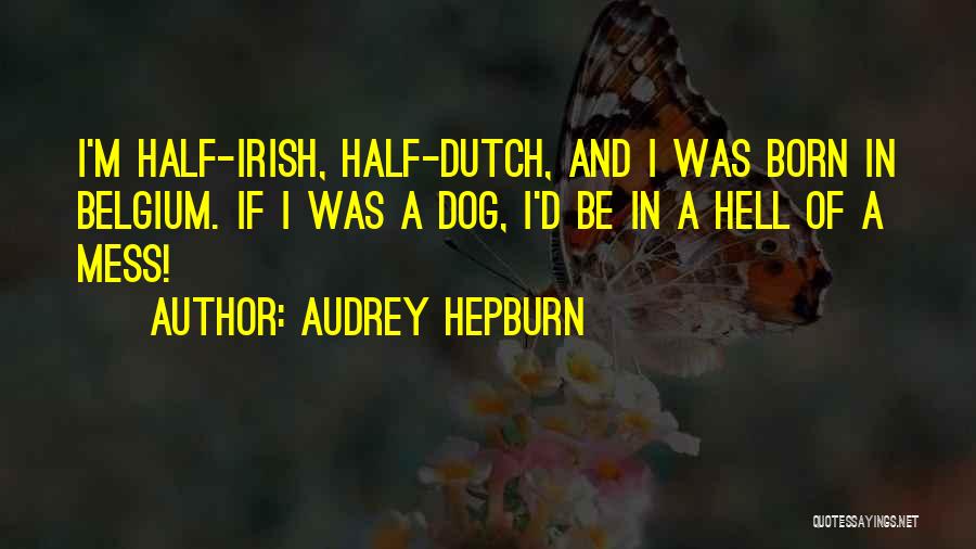 Audrey Hepburn Quotes: I'm Half-irish, Half-dutch, And I Was Born In Belgium. If I Was A Dog, I'd Be In A Hell Of