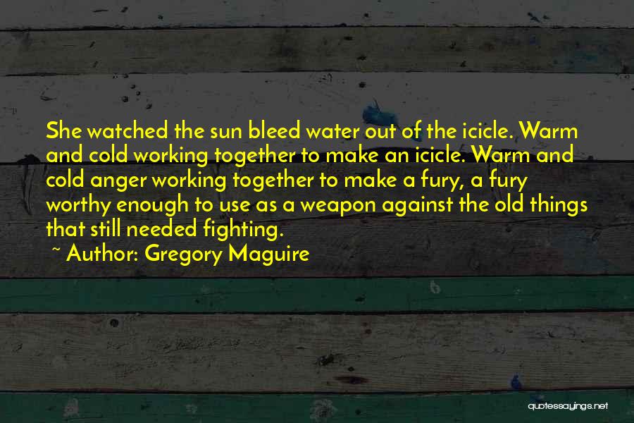 Gregory Maguire Quotes: She Watched The Sun Bleed Water Out Of The Icicle. Warm And Cold Working Together To Make An Icicle. Warm