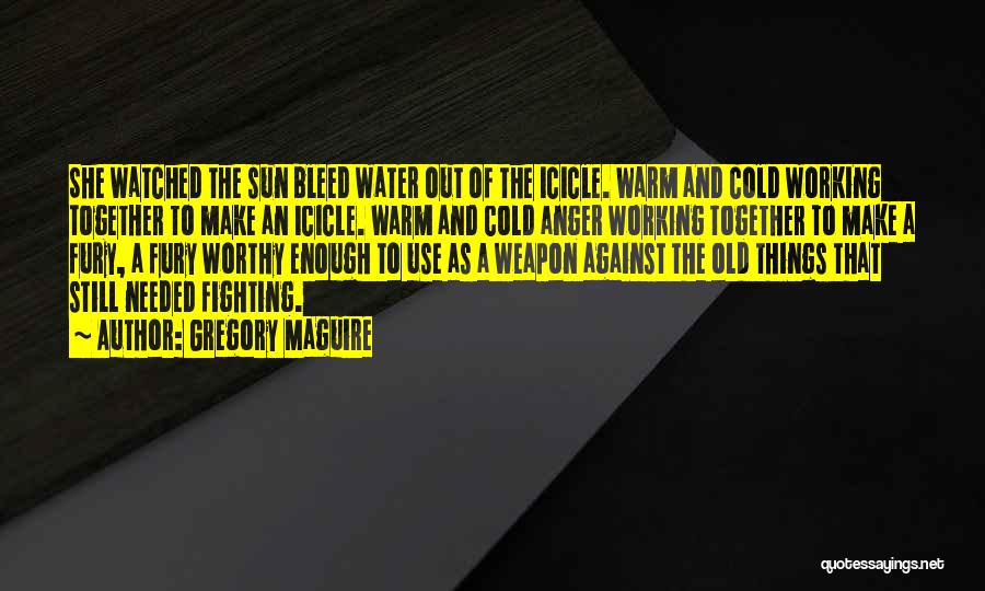 Gregory Maguire Quotes: She Watched The Sun Bleed Water Out Of The Icicle. Warm And Cold Working Together To Make An Icicle. Warm