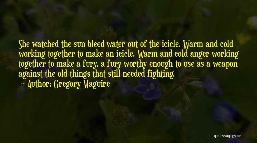 Gregory Maguire Quotes: She Watched The Sun Bleed Water Out Of The Icicle. Warm And Cold Working Together To Make An Icicle. Warm