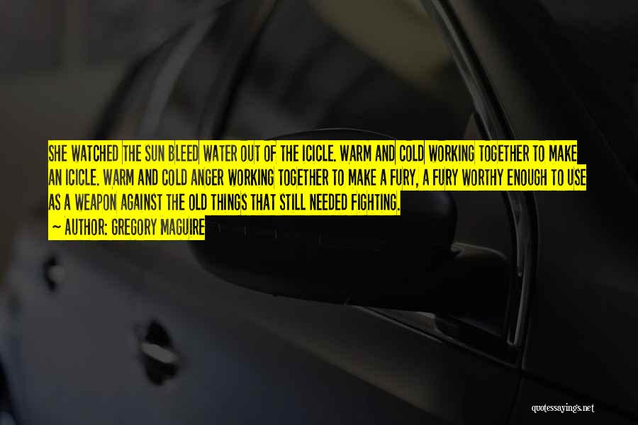 Gregory Maguire Quotes: She Watched The Sun Bleed Water Out Of The Icicle. Warm And Cold Working Together To Make An Icicle. Warm