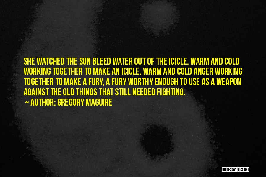 Gregory Maguire Quotes: She Watched The Sun Bleed Water Out Of The Icicle. Warm And Cold Working Together To Make An Icicle. Warm