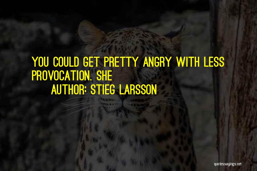 Stieg Larsson Quotes: You Could Get Pretty Angry With Less Provocation. She