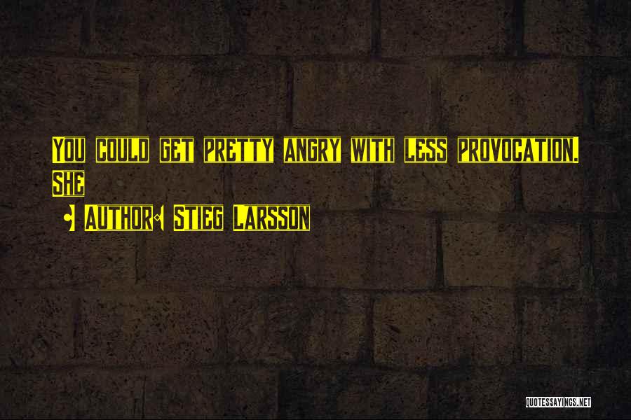 Stieg Larsson Quotes: You Could Get Pretty Angry With Less Provocation. She