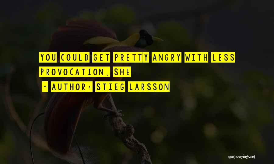 Stieg Larsson Quotes: You Could Get Pretty Angry With Less Provocation. She