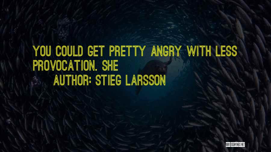 Stieg Larsson Quotes: You Could Get Pretty Angry With Less Provocation. She