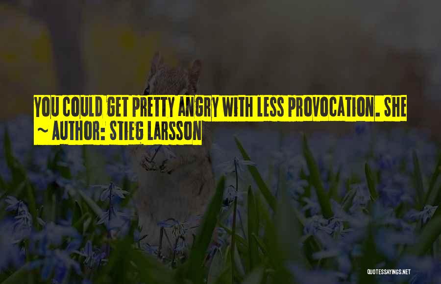 Stieg Larsson Quotes: You Could Get Pretty Angry With Less Provocation. She