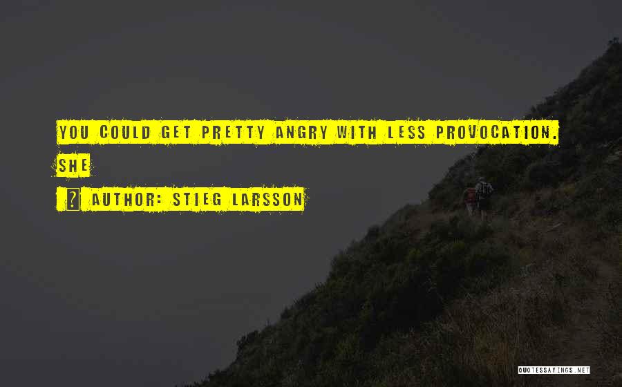 Stieg Larsson Quotes: You Could Get Pretty Angry With Less Provocation. She