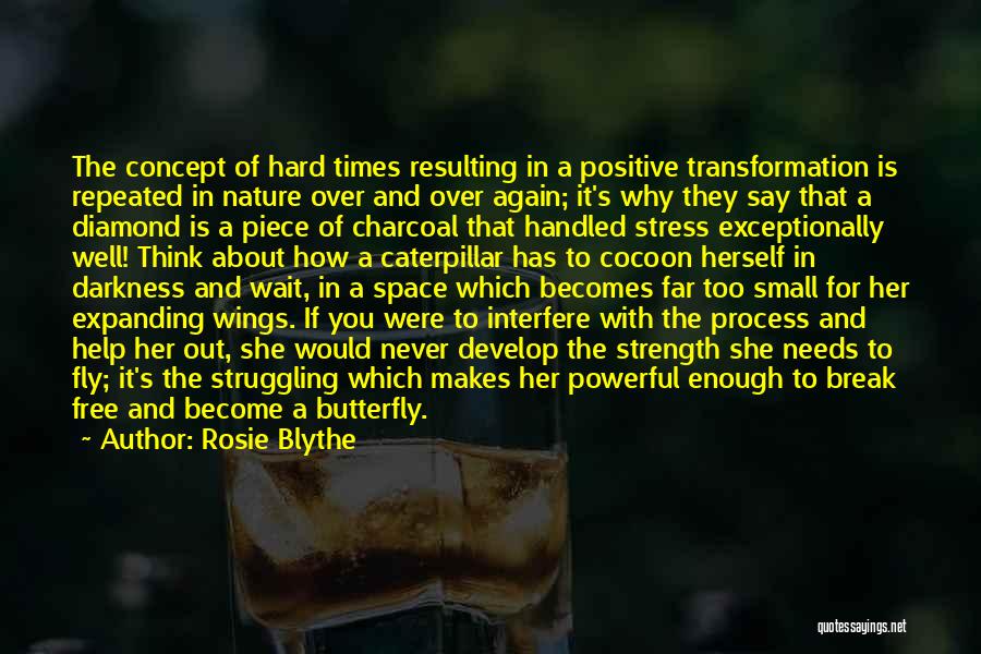 Rosie Blythe Quotes: The Concept Of Hard Times Resulting In A Positive Transformation Is Repeated In Nature Over And Over Again; It's Why