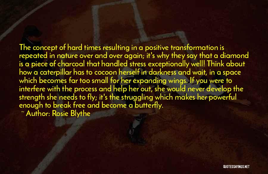 Rosie Blythe Quotes: The Concept Of Hard Times Resulting In A Positive Transformation Is Repeated In Nature Over And Over Again; It's Why