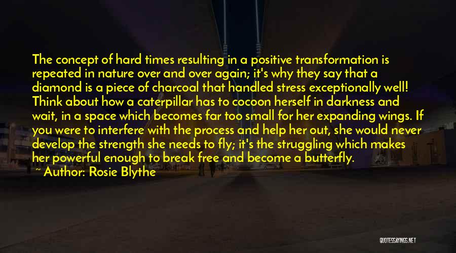 Rosie Blythe Quotes: The Concept Of Hard Times Resulting In A Positive Transformation Is Repeated In Nature Over And Over Again; It's Why