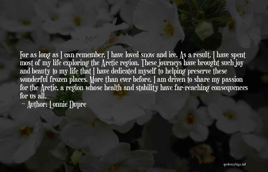 Lonnie Dupre Quotes: For As Long As I Can Remember, I Have Loved Snow And Ice. As A Result, I Have Spent Most