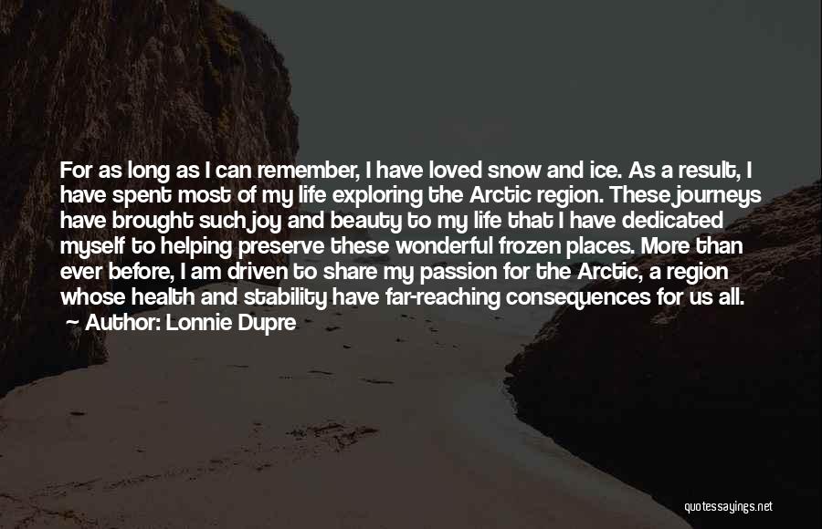 Lonnie Dupre Quotes: For As Long As I Can Remember, I Have Loved Snow And Ice. As A Result, I Have Spent Most