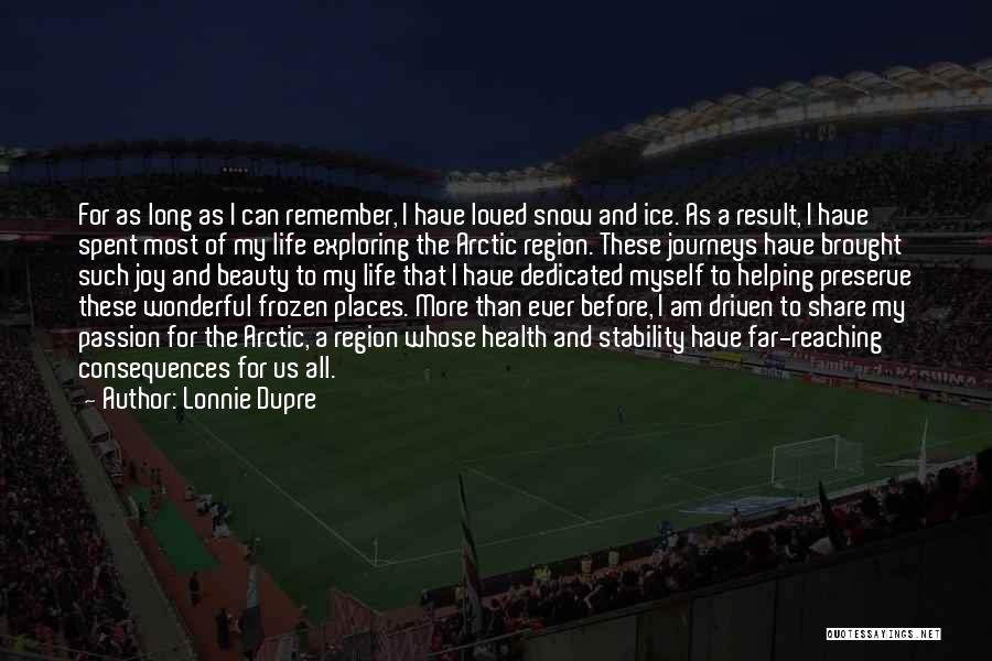 Lonnie Dupre Quotes: For As Long As I Can Remember, I Have Loved Snow And Ice. As A Result, I Have Spent Most