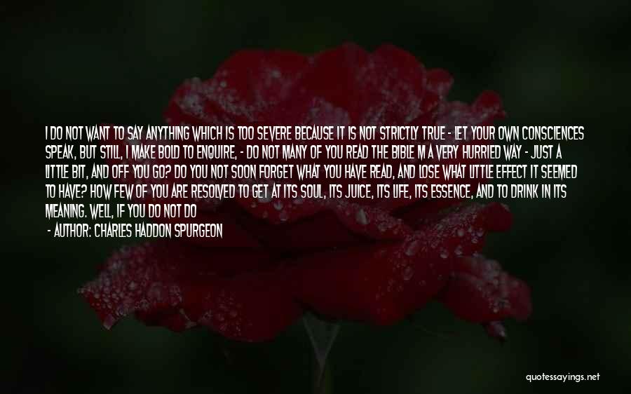 Charles Haddon Spurgeon Quotes: I Do Not Want To Say Anything Which Is Too Severe Because It Is Not Strictly True - Let Your