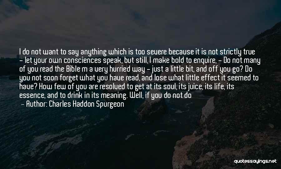 Charles Haddon Spurgeon Quotes: I Do Not Want To Say Anything Which Is Too Severe Because It Is Not Strictly True - Let Your