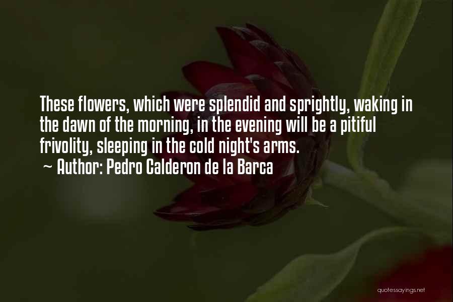 Pedro Calderon De La Barca Quotes: These Flowers, Which Were Splendid And Sprightly, Waking In The Dawn Of The Morning, In The Evening Will Be A