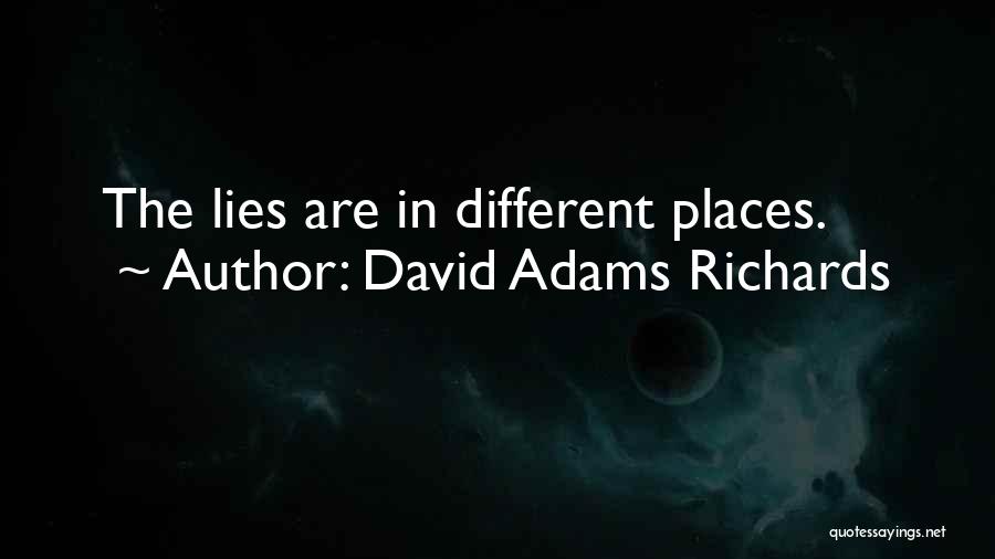 David Adams Richards Quotes: The Lies Are In Different Places.