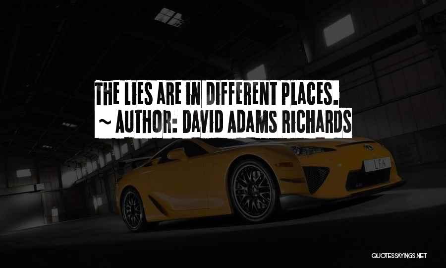 David Adams Richards Quotes: The Lies Are In Different Places.