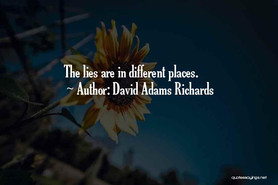 David Adams Richards Quotes: The Lies Are In Different Places.