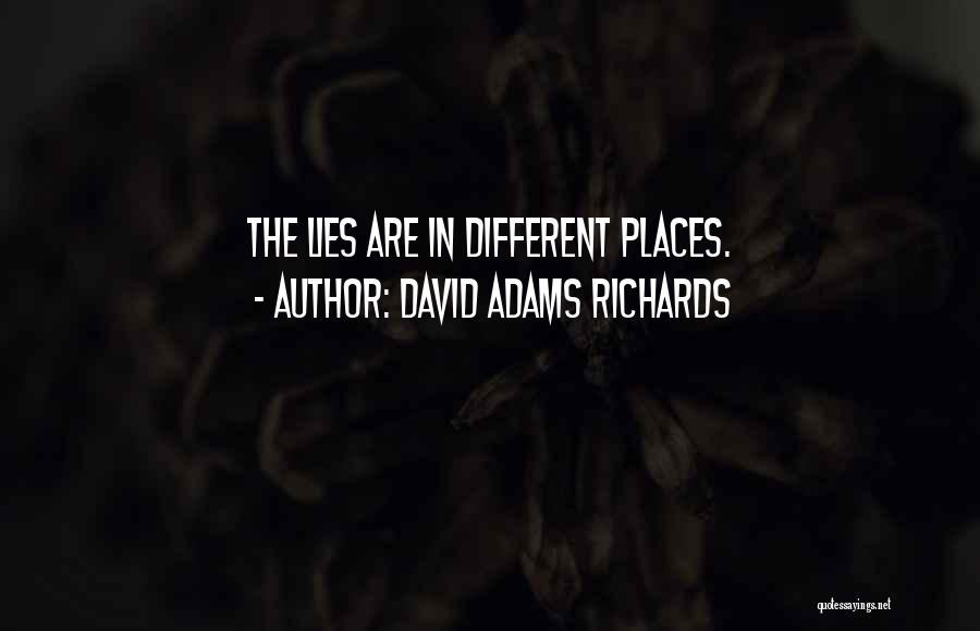 David Adams Richards Quotes: The Lies Are In Different Places.