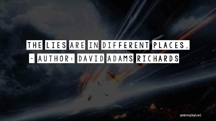 David Adams Richards Quotes: The Lies Are In Different Places.