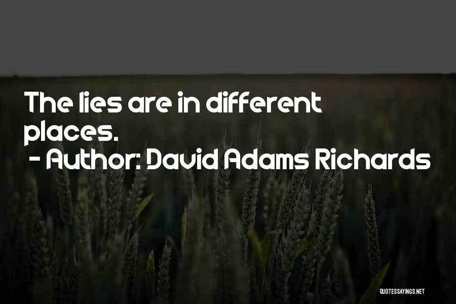 David Adams Richards Quotes: The Lies Are In Different Places.