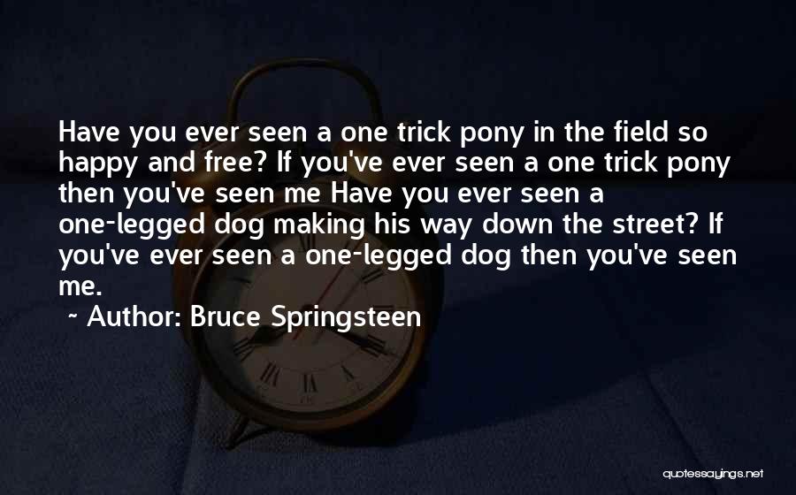 Bruce Springsteen Quotes: Have You Ever Seen A One Trick Pony In The Field So Happy And Free? If You've Ever Seen A