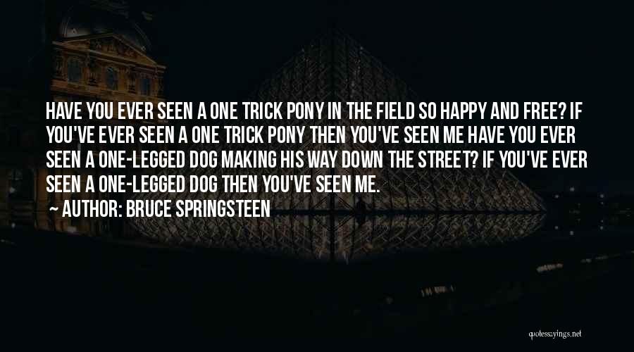 Bruce Springsteen Quotes: Have You Ever Seen A One Trick Pony In The Field So Happy And Free? If You've Ever Seen A
